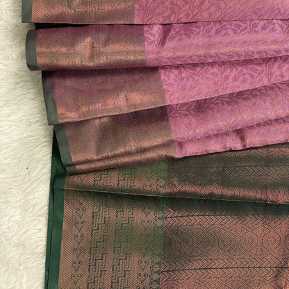 Semi Silk Saheli Collections with leaf pattern