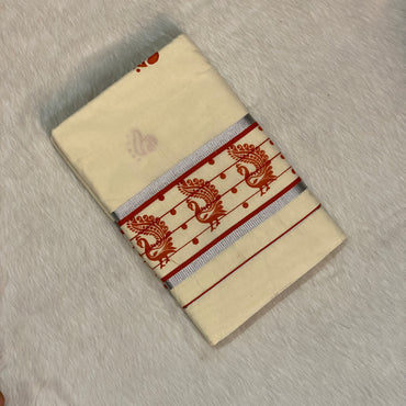 Kerala Saree with Peacock Design