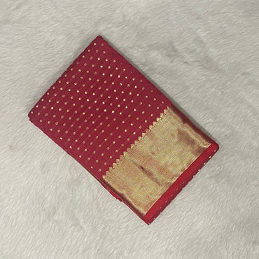 Banarasi Butti Soft Silk with Bavinji Border Red