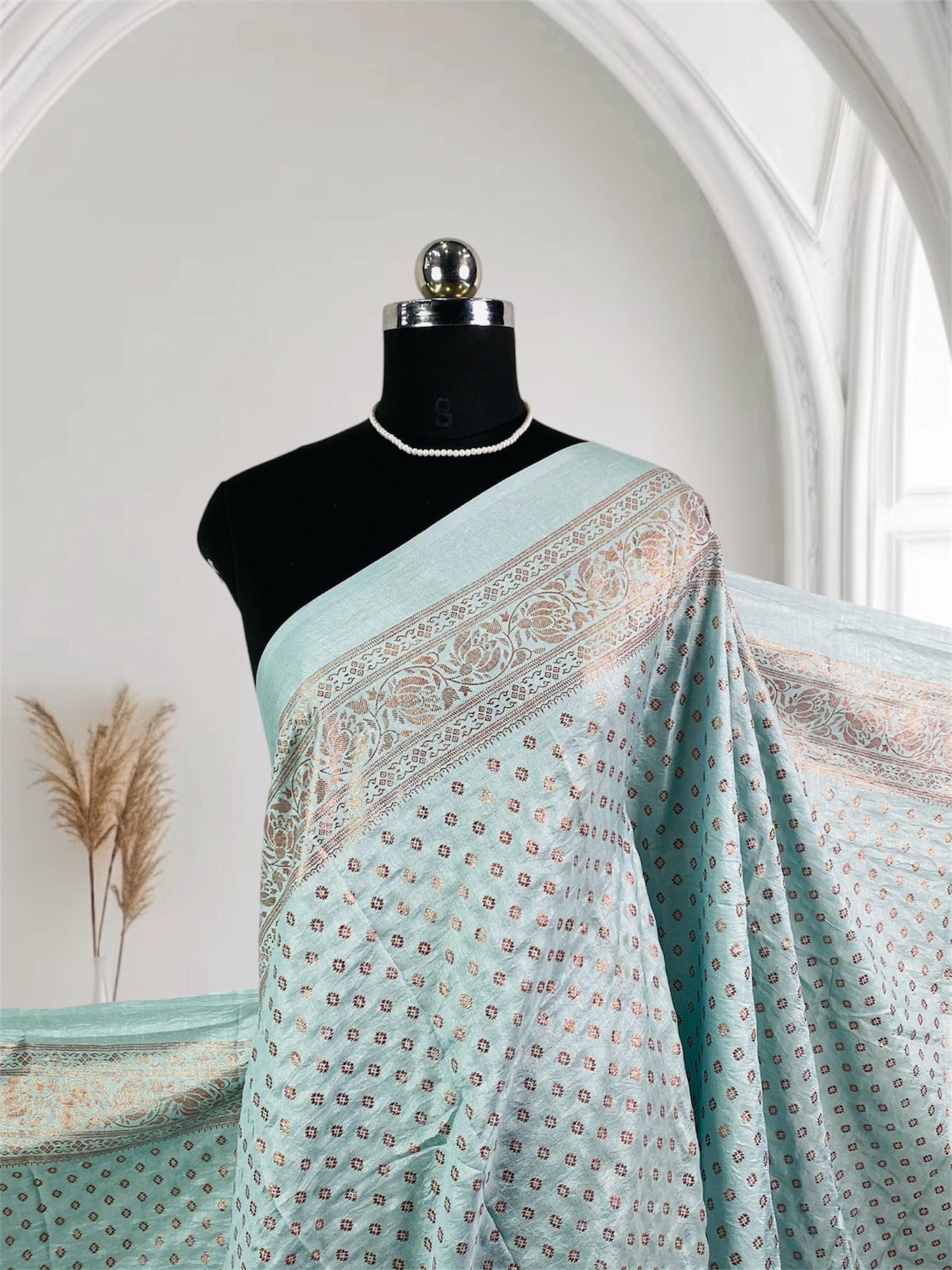 Leela Kashmiri Silk Saree Dress Code Sky Blue