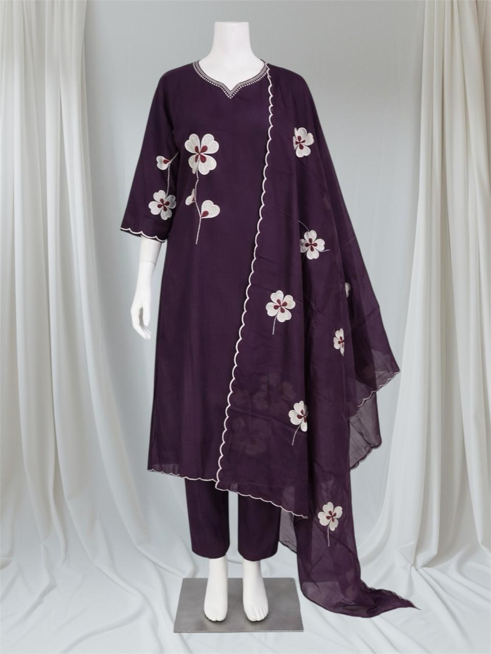 Salwar 3 Piece Set Readymade Salwar Purple