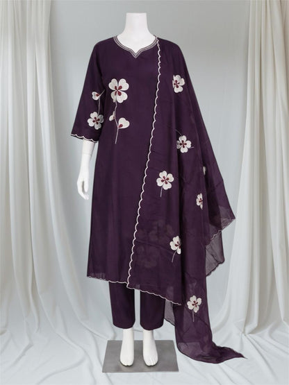 Salwar 3 Piece Set Readymade Salwar Purple
