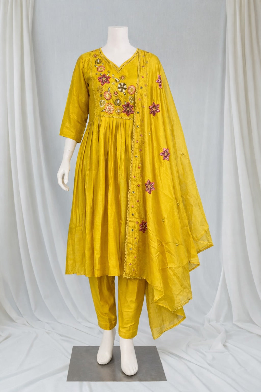 Floral Grace Salwar Set Green