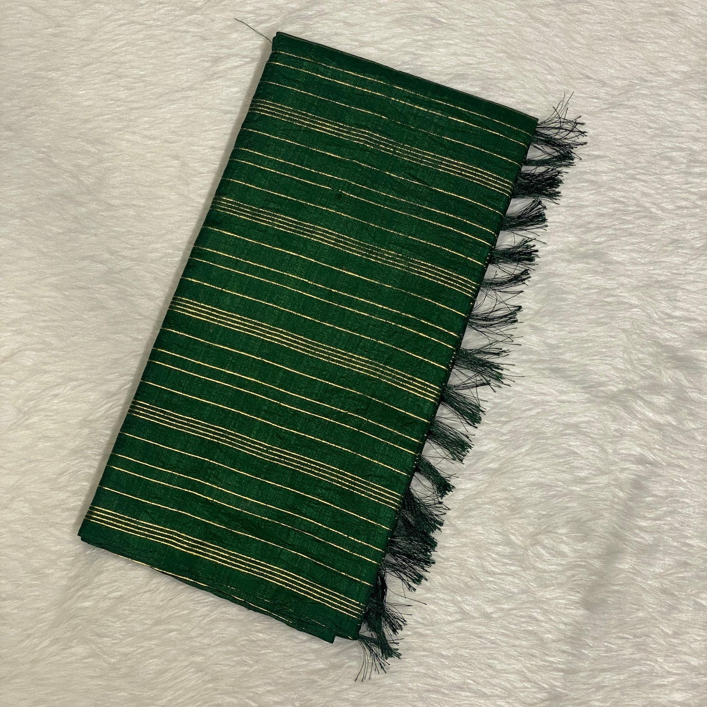 Vichithra Silk Saree in Golden Lines Green