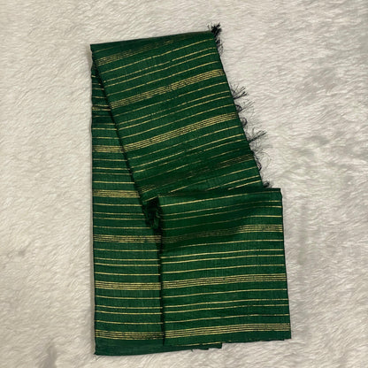 Vichithra Silk Saree in Golden Lines Green