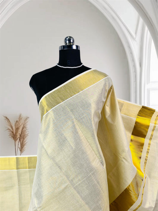 Traditional Tissue Gold Kerala Saree