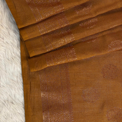 Vichitra Jalar Fancy Saree Mustard Dress Code