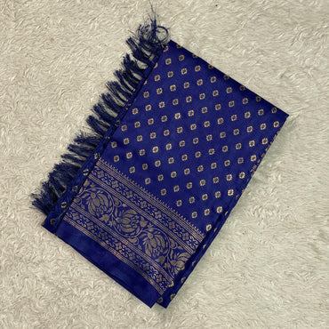Kashmiri Silk with Floral Design Dress Code Blue