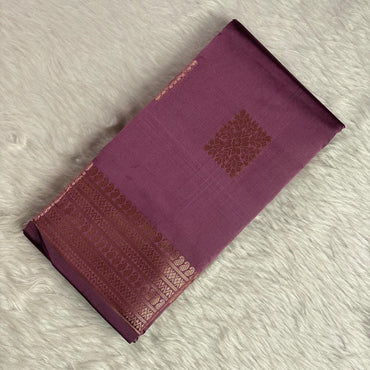Soft Silk Sareewith Square Design Lavender