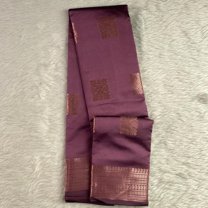 Seetha Soft Silk Sareewith Square Design Lavender