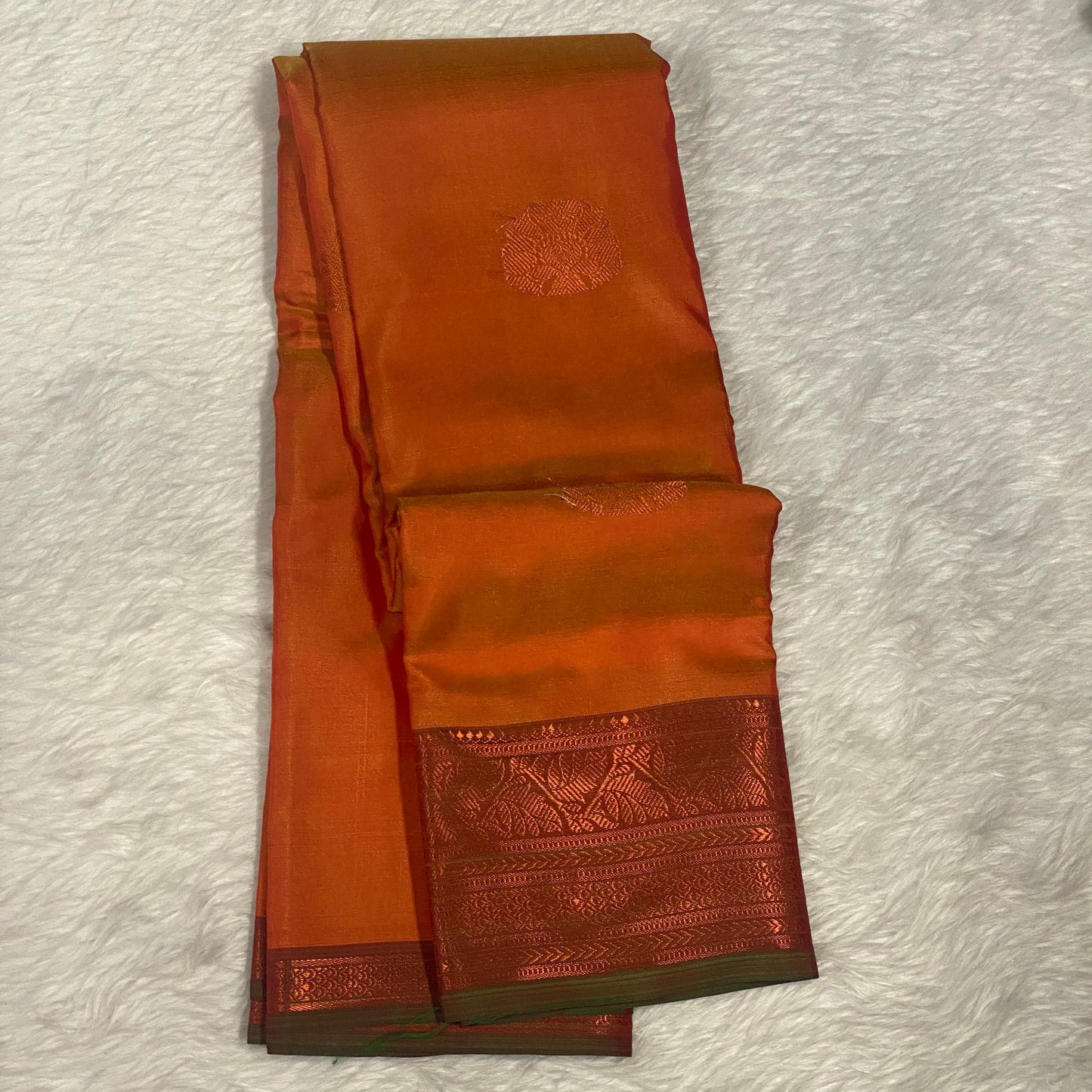 Shobana Soft Silk Saree Plain with Floral Border Mustard