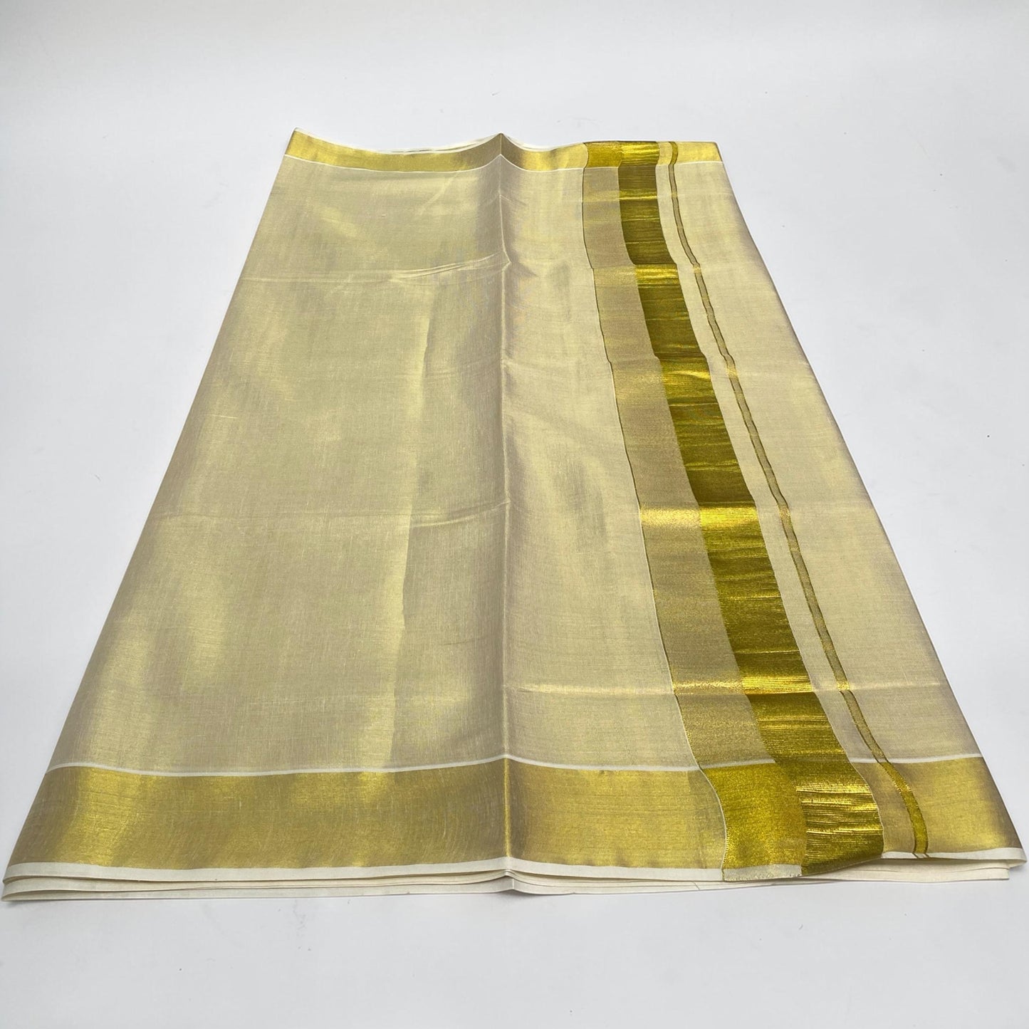 Tissue Kerala Saree with Rich Golden Design