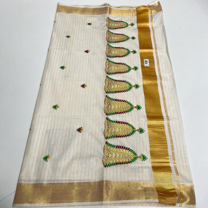 Swarna Nettipattom Kerala Cotton Saree 🐘👑