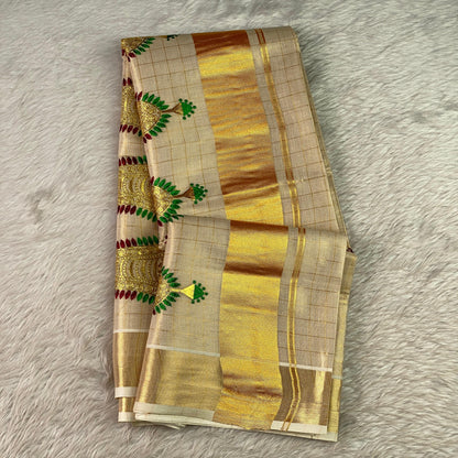 Swarna Nettipattom Kerala Tissue Saree 🐘👑