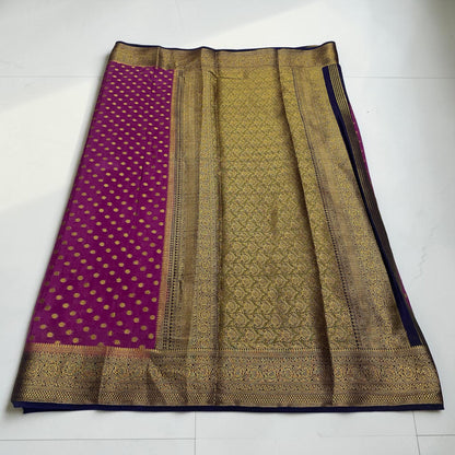 Georgette Banarasi with Butta works and Tassels Pink
