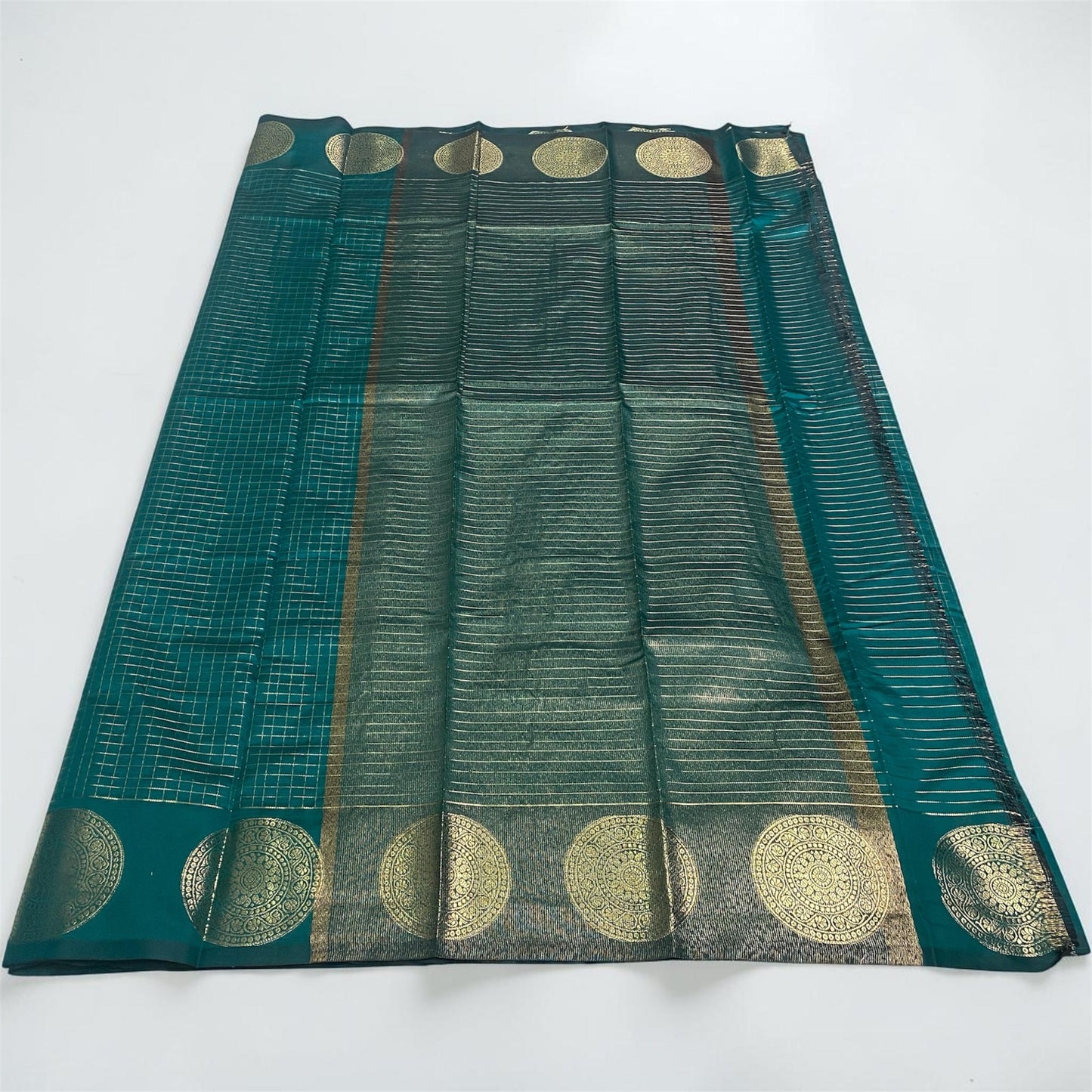 Banarasi Silk Saree with Antique Gold Butta Green