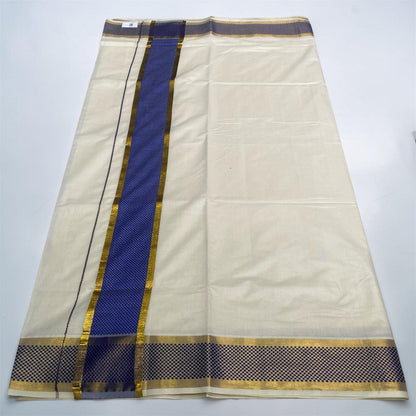 Semi Tissuue Kerala Saree with Solid Border Violet
