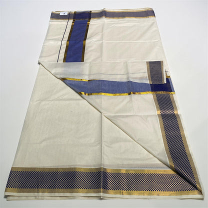 Semi Tissuue Kerala Saree with Solid Border Violet