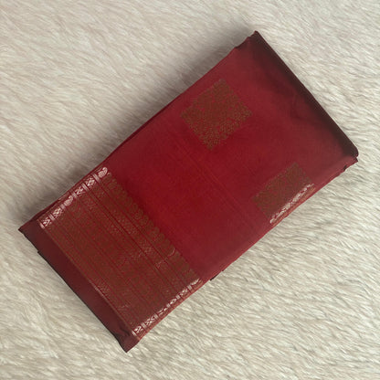 Seetha Soft Silk Sareewith Square Design Maroon