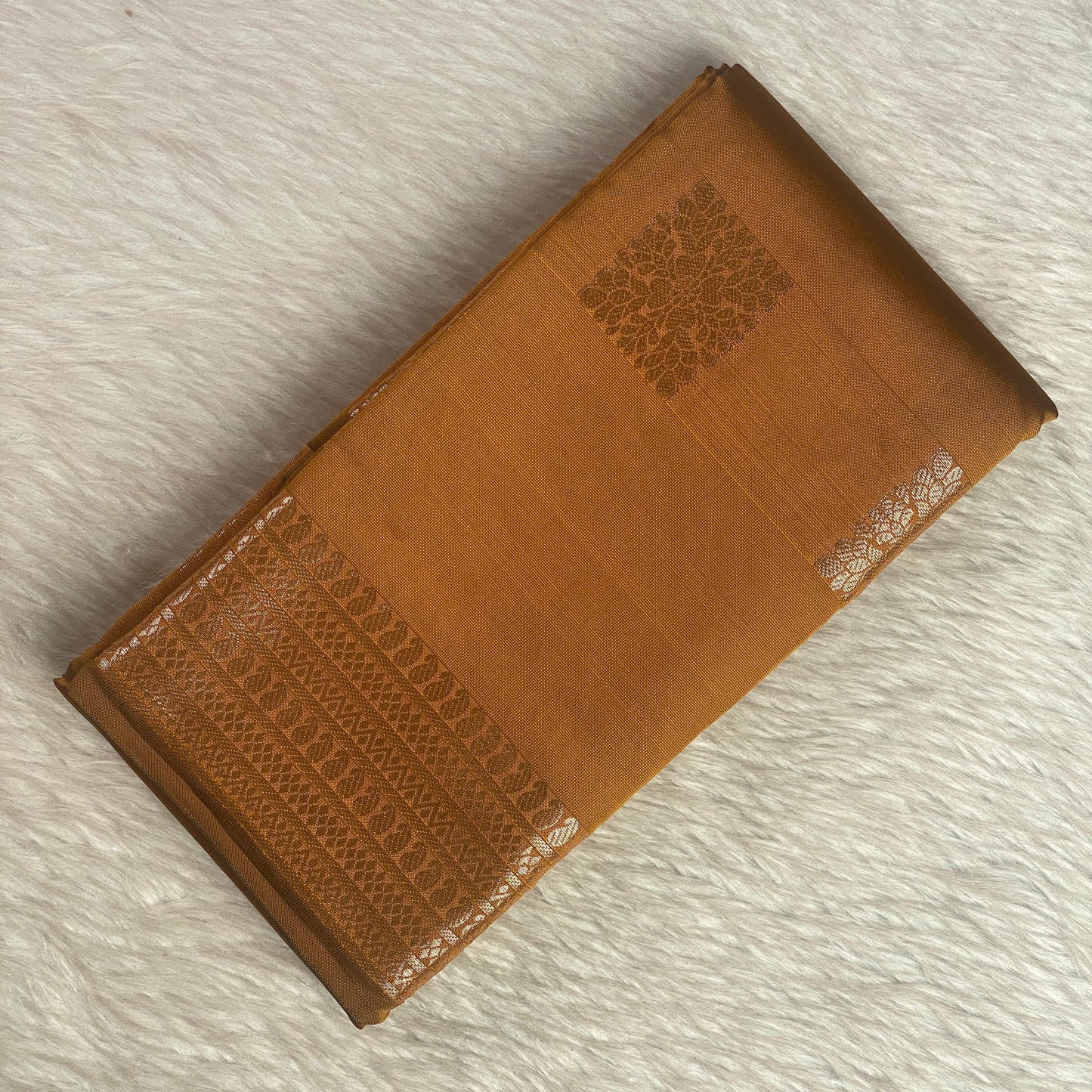 Seetha Soft Silk Sareewith Square Design Mustard