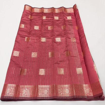 Seetha Soft Silk Sareewith Square Design Red