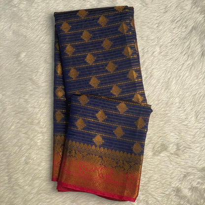 Avya Georette  Banarasi Saree Blue