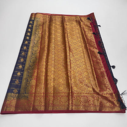 Avya Georette  Banarasi Saree Blue