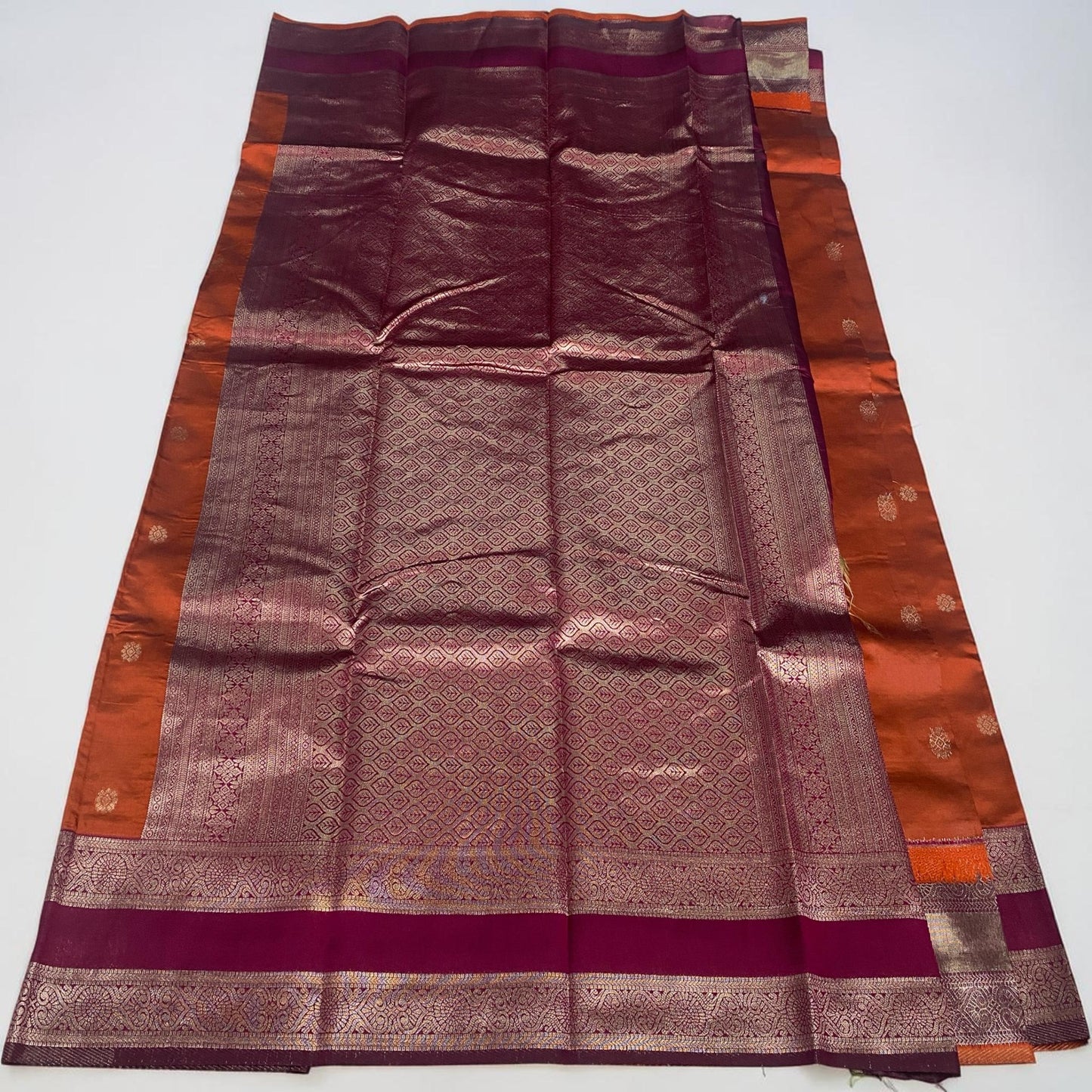 Khushbhu Soft Silk Saree with Butta work & Double Zari Border