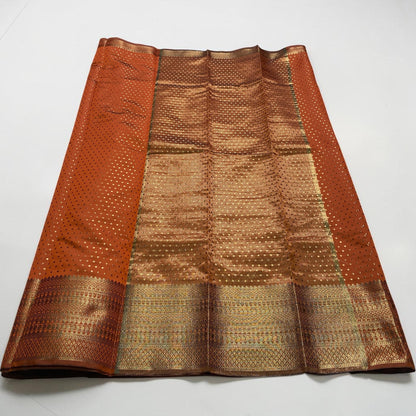 Riya Banarasi Butti Soft silk Saree Brown Dress Code