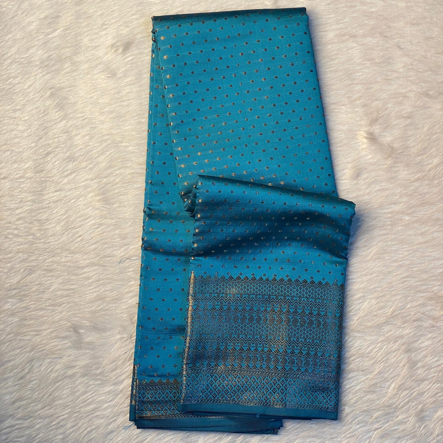 Riya Banarasi Butti Soft Silk Saree Blue Dress Code