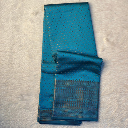 Riya Banarasi Butti Soft Silk Saree Blue Dress Code