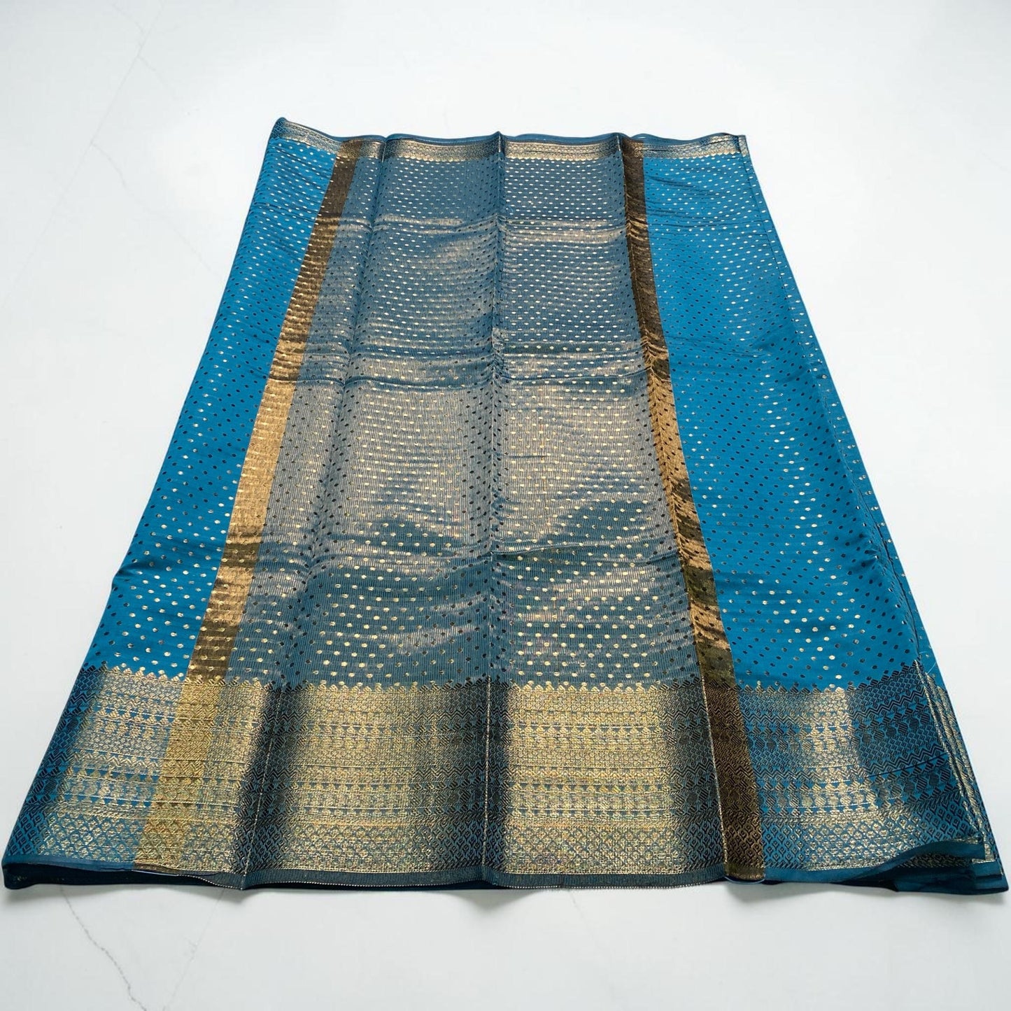 Riya Banarasi Butti Soft Silk Saree Blue Dress Code