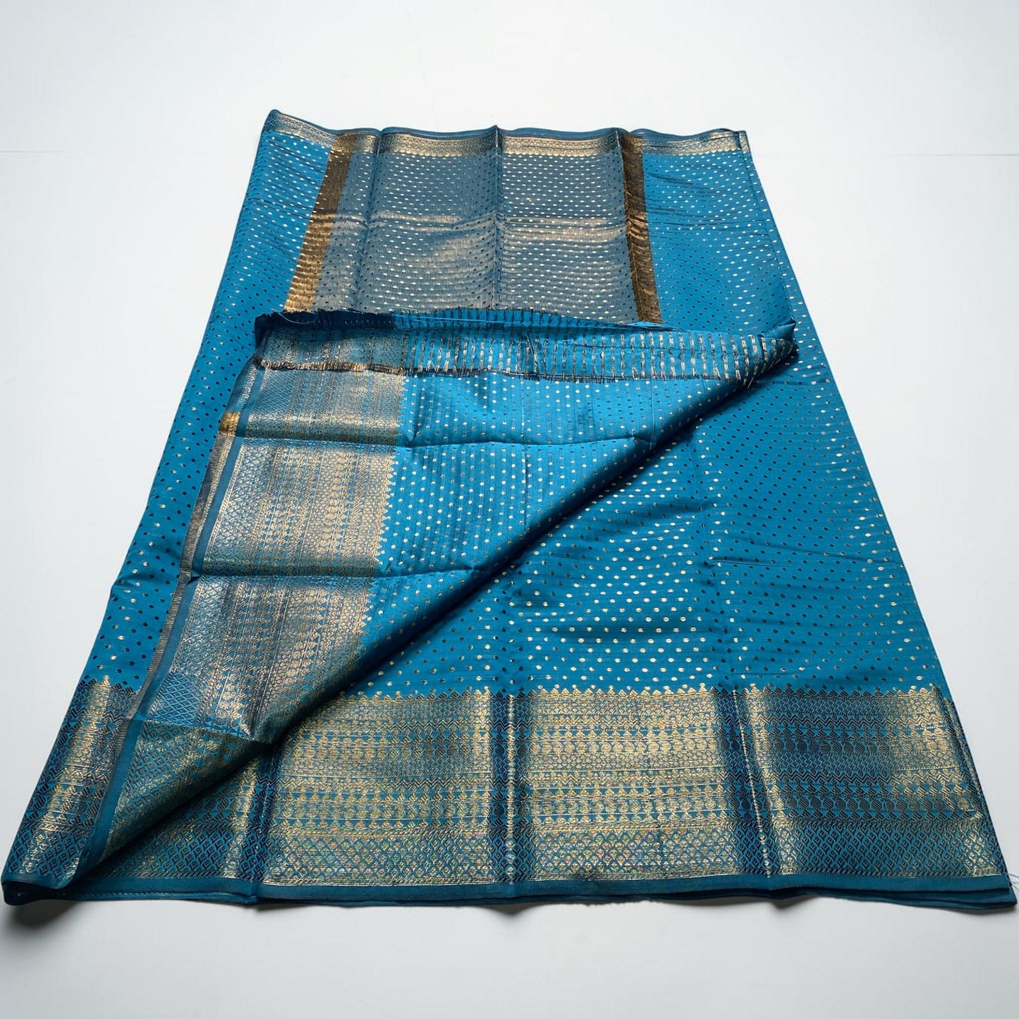 Riya Banarasi Butti Soft Silk Saree Blue Dress Code