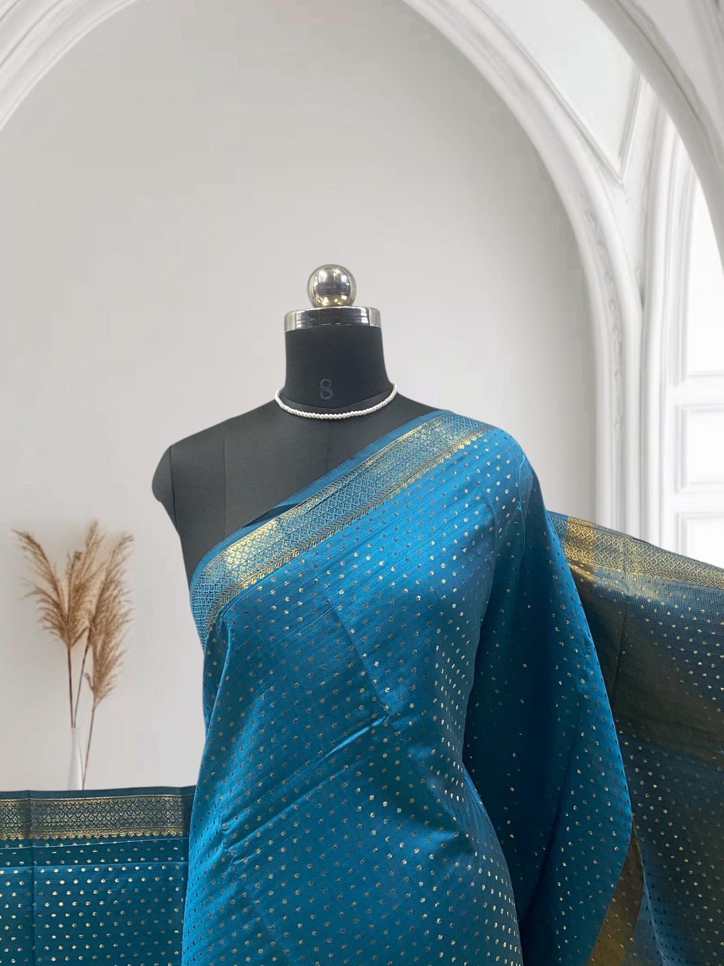 Riya Banarasi Butti Soft Silk Saree Blue Dress Code