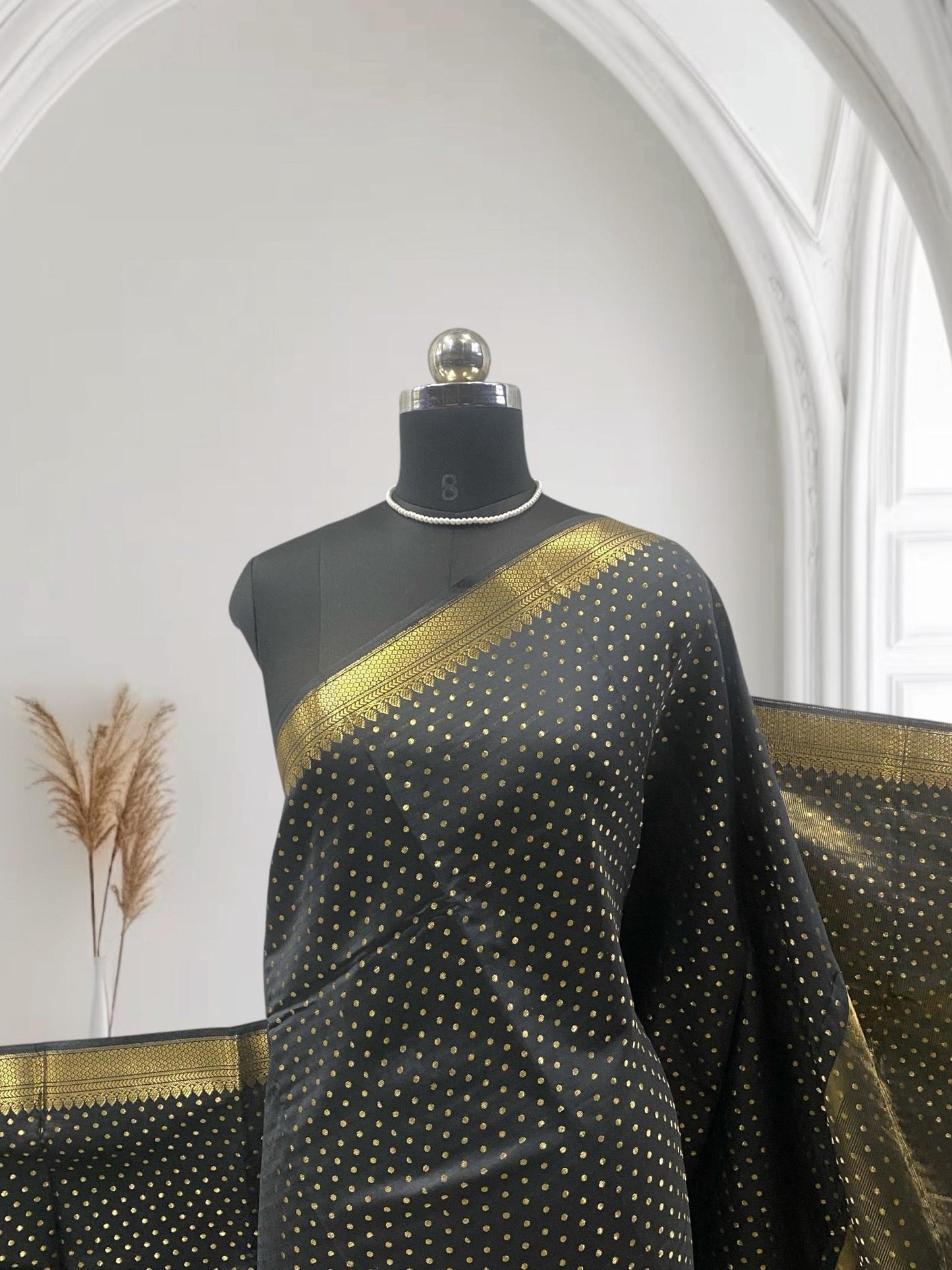 Riya Banarasi Butti Soft silk Saree Black