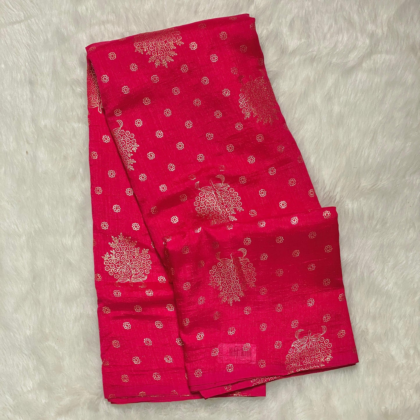 Vichithra Silk Saree with Floral Dot Pattern Pink
