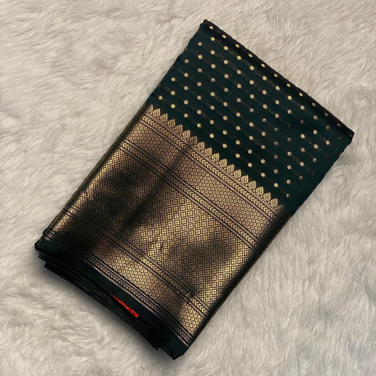Riya Banarasi Butti Soft Silk Saree Green Dress Code