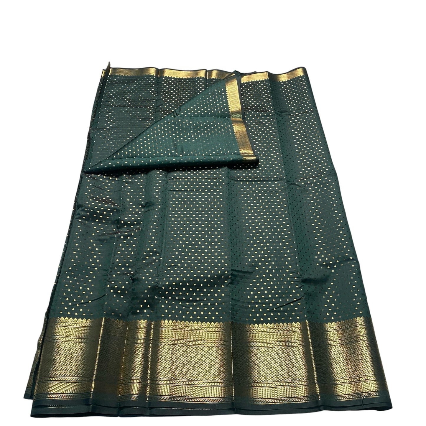 Riya Banarasi Butti Soft Silk Saree Green Dress Code