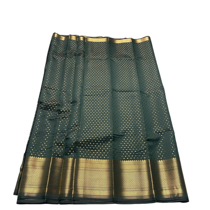 Riya Banarasi Butti Soft Silk Saree Green Dress Code