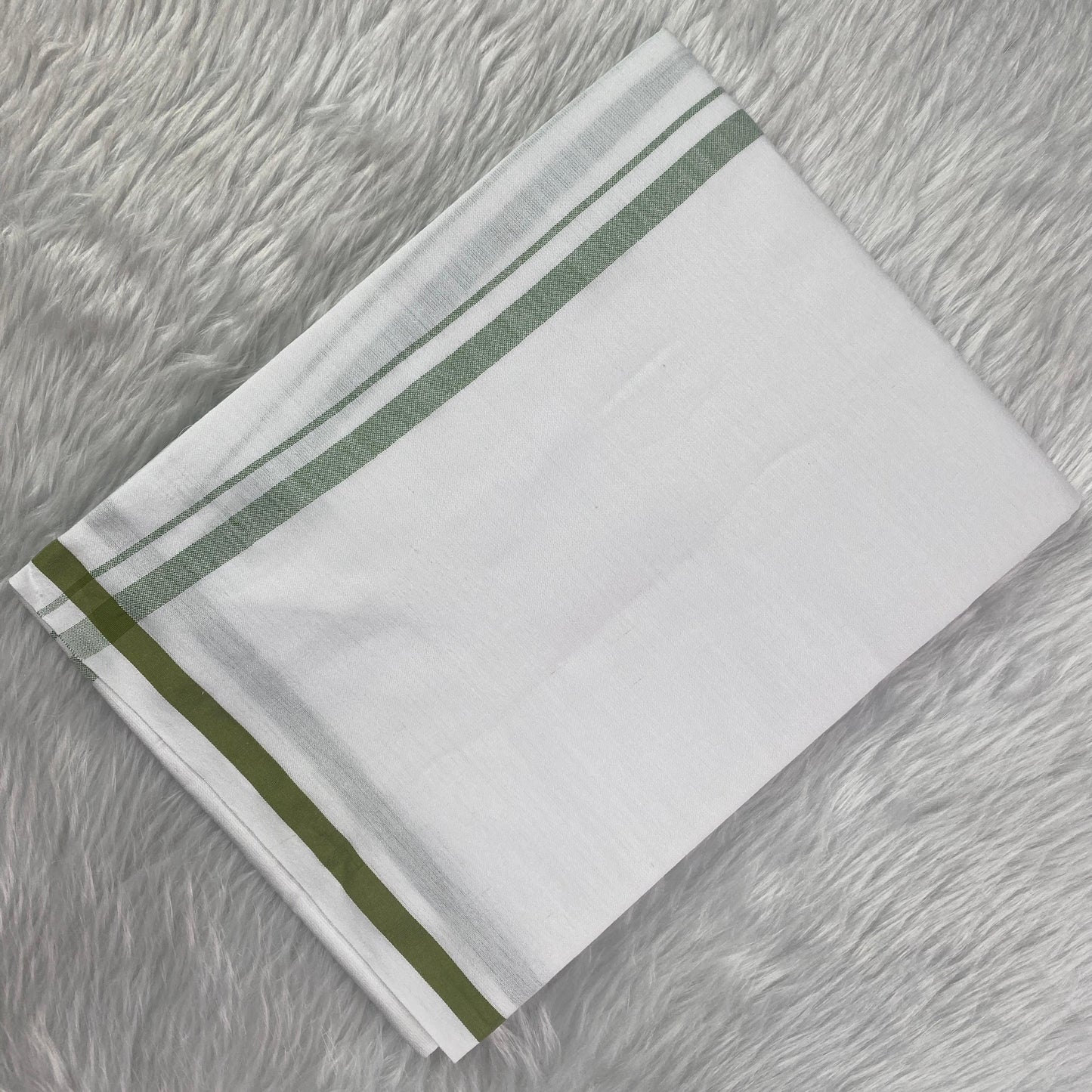 Kerala Kasavu Dhoti – Mustard Stripe Edition