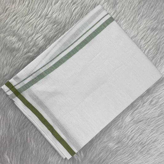 Kerala Kasavu Dhoti – Mustard Stripe Edition