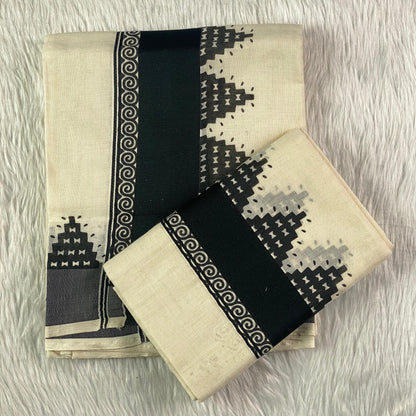 Set Mund with Black Vintage Temple Border