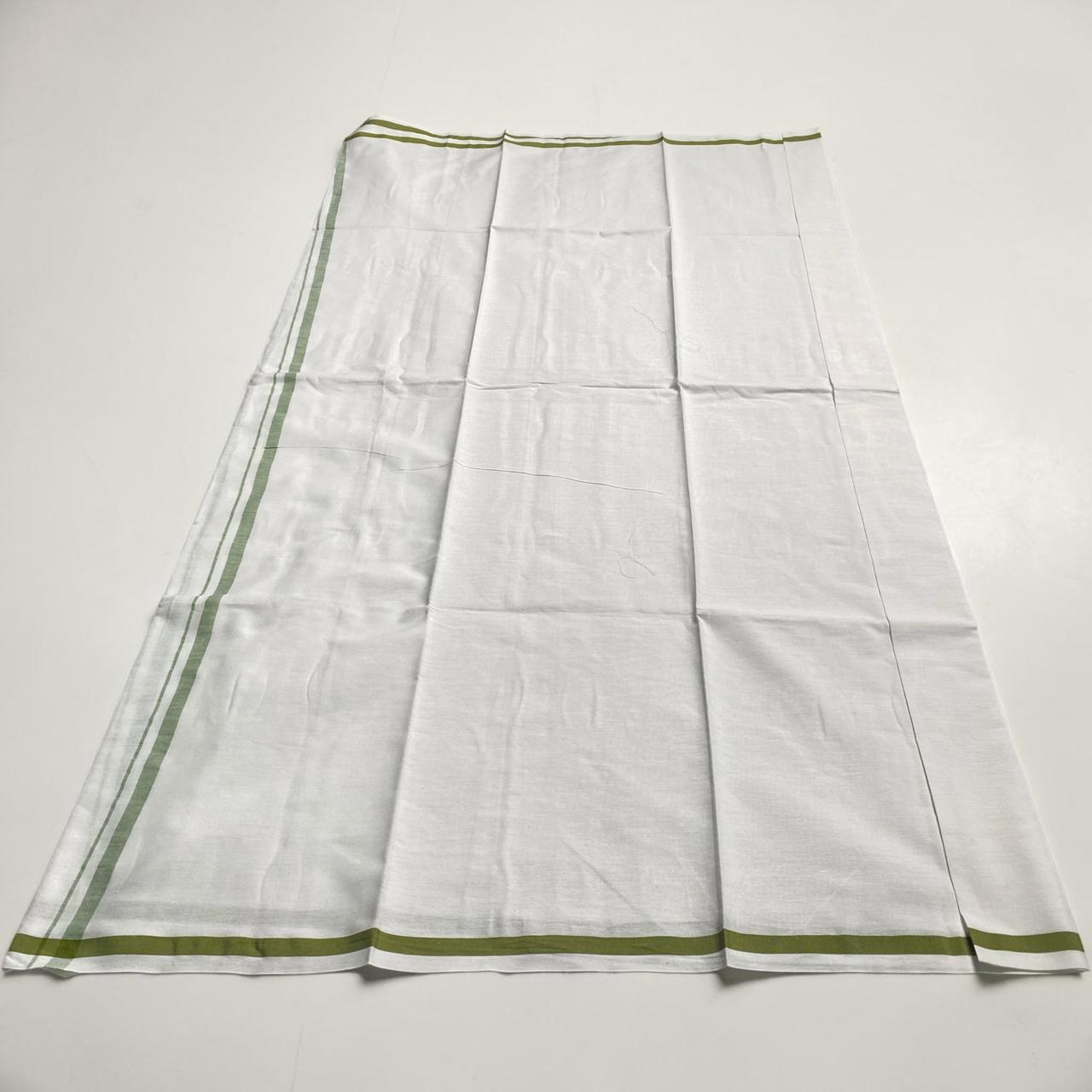 Kerala Kasavu Dhoti – Mustard Stripe Edition