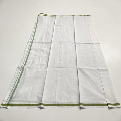Kerala Kasavu Dhoti – Mustard Stripe Edition