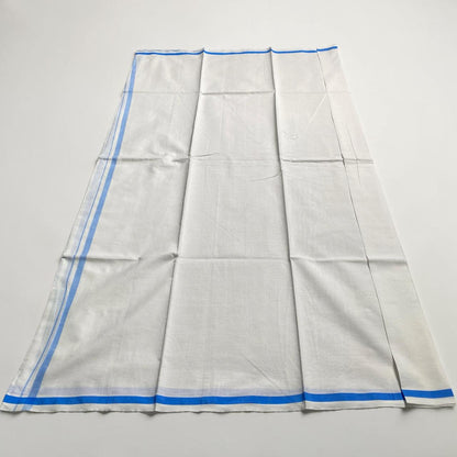 Kerala Kasavu Dhoti – Blue Stripe Edition