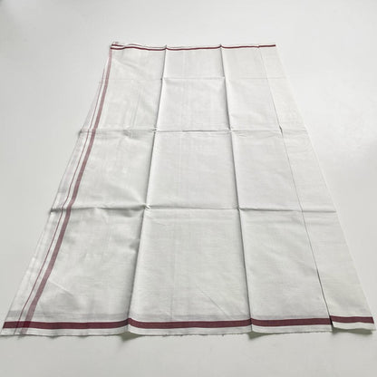 Kerala Kasavu Dhoti –  Maroon Stripe Edition