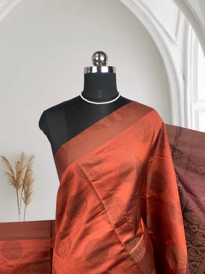 Theertha Soft Silk Saree Brown
