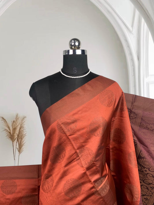 Theertha Soft Silk Saree Brown