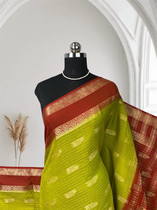 Ananya Georgette Banarasi Saree Green