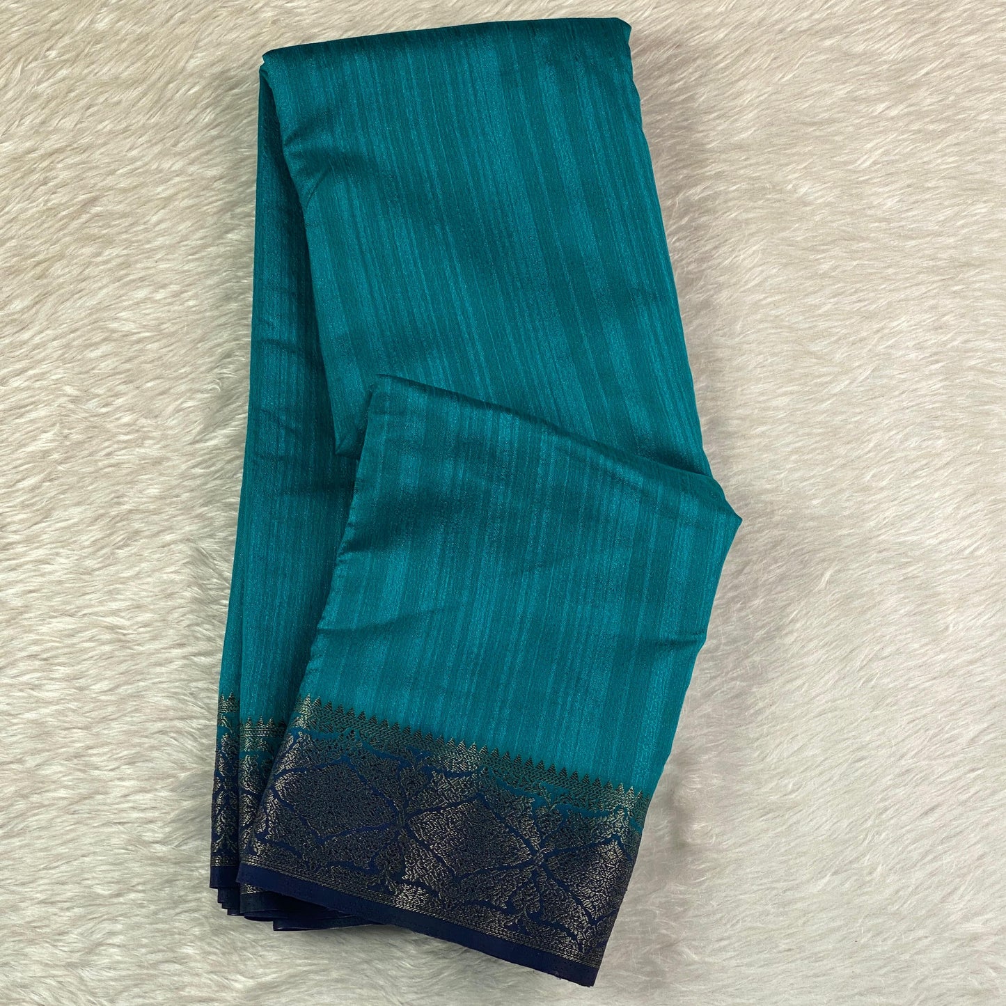 Mayoori Jute Saree in Blue Ocean Glow